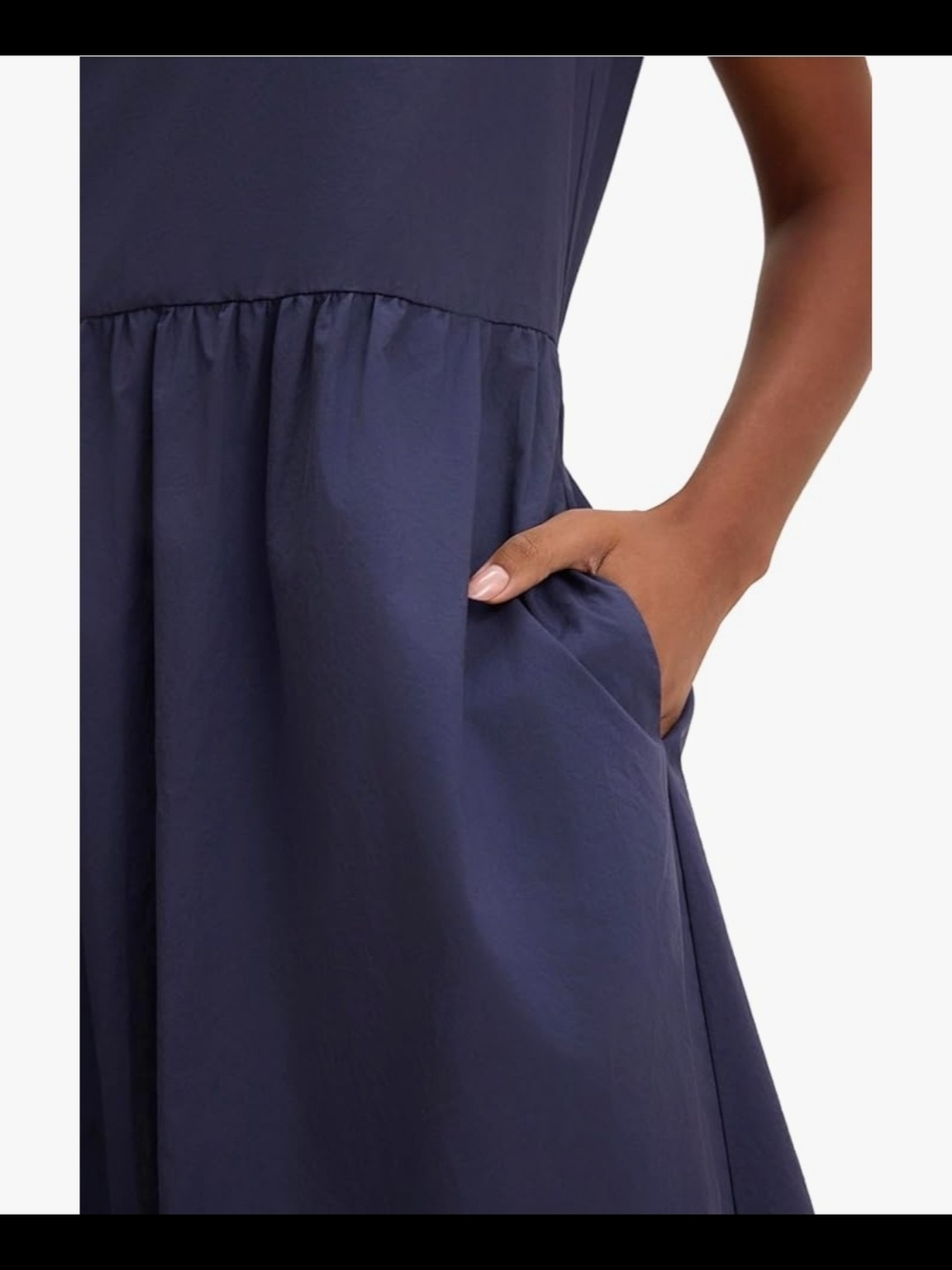 NWT Velvet by Graham & Spencer Masha Cotton Poplin Midi Dress M Blue Made USA - Picture 4 of 12